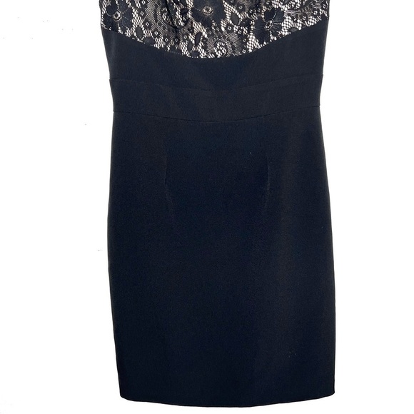 ADRIANNA PAPELL Black Lace Bodice Bodycon Sleeveless Dress Size 6 - Picture 6 of 9